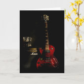 Guitare Anniversaire Carte de voeux ou toute occas (Fleur jaune)