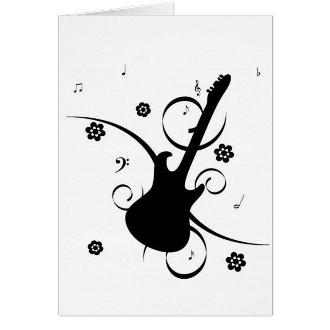 Guitare Avec Notes Musicales (Devant)