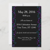Guitare bleu turquoise Invitation de graduation (Dos)