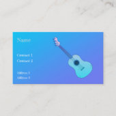 guitare bleue - carte de visite dégradé (Devant)