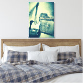 guitare classique avec toile bleue amp (Insitu(Chambre))