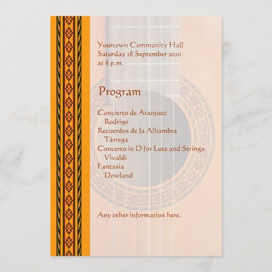 Guitare classique - Invitation (Dos)