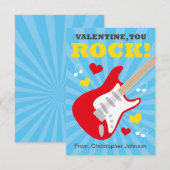 Guitare Classroom Valentine Cartes pour enfants (Devant / Derrière)