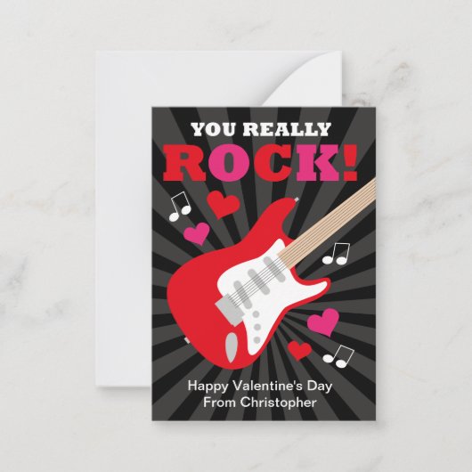 Guitare Classroom Valentine Cartes pour enfants (Devant)