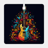 Guitare de Noël ornement métal arbre de Noël (Recto)
