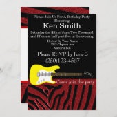 Guitare électrique de bon goût Invitation d'annive (Devant / Derrière)