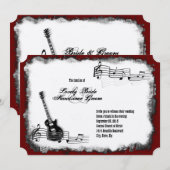 Guitare électrique Faire-part de mariage de musiqu (Devant / Derrière)