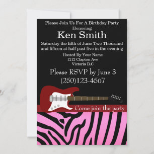 Guitare électrique Invitation Anniversaire #18