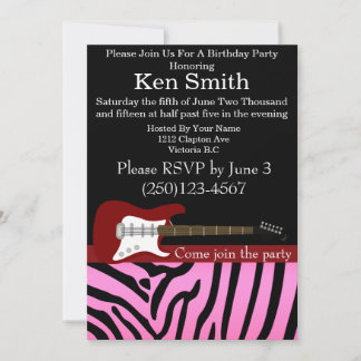 Guitare électrique Invitation Anniversaire #18