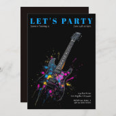 Guitare électrique Invitation de fête d'anniversai (Devant / Derrière)