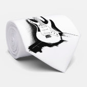 Guitare électrique noire et blanche - cravate (Roulé)