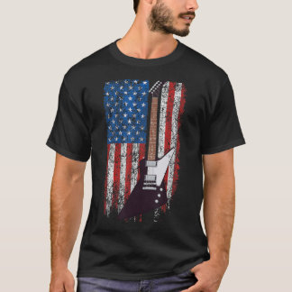 Guitare électrique patriotique USA T-Shirt drapeau