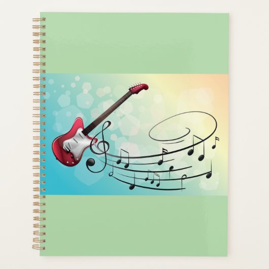 Guitare électrique Rock and Roll notes de musique (Devant)