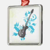 Guitare électrique turquoise feuille ornement pers (Gauche)