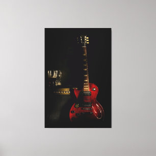guitare et amplificateur grande toile murale art