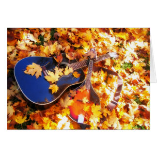 Guitare et mandoline dans le feuille
