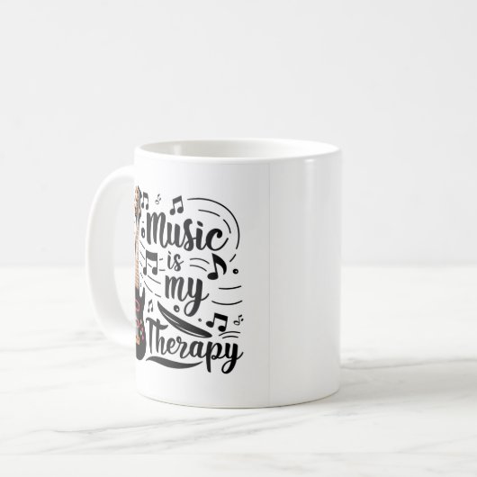 Guitare et notes de musique Harmonious Therapy Mug (Devant gauche)