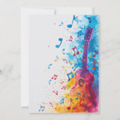 Guitare et notes Rock and Roll Party Invitation (Dos)