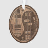 Guitare et Yin bas Yang avec l'effet en bois de (devant)