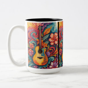 Guitare Floral Medley 15 oz Mug