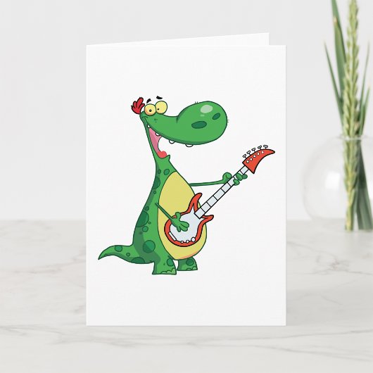 Guitare Jouer Dinosaure Cartes de voeux