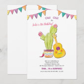 Guitare mexicaine Invitation de fête d'anniversair (Devant / Derrière)