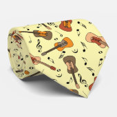 Guitare Music Notes Motif Cravate (Roulé)