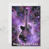 Guitare musicale romantique Joyeuses cartes d'anni (Devant)
