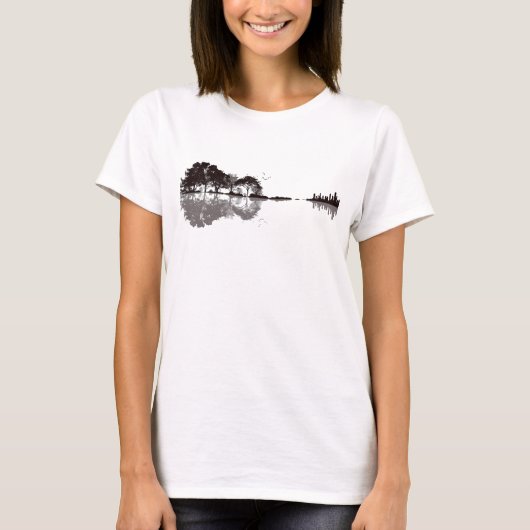 Guitare nature arbres oiseaux T-Shirt (Devant)
