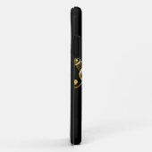 Guitare noire sur le coque iphone Golden Music Sco (Dos/Droite)