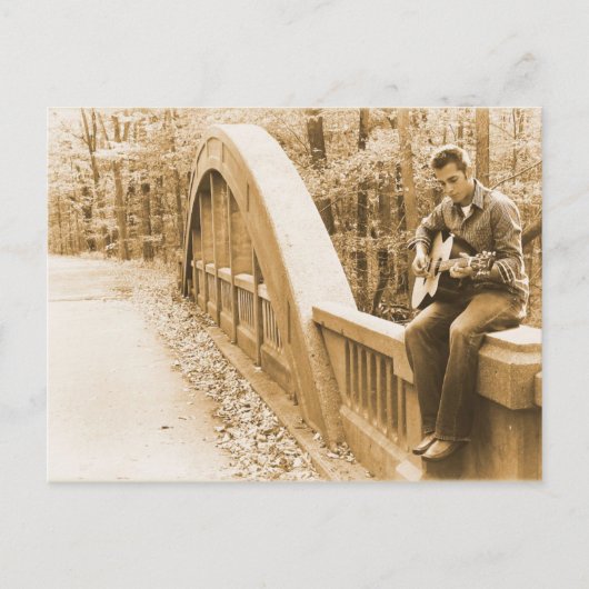 Guitare Pickin' sur la carte postale du pont (Devant)