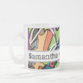 Guitare Rock Musique Frosted Glass Coffee Mug Cup (Gauche)