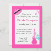 Guitare rose Invitations d'anniversaire (Devant)