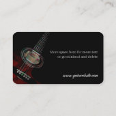 Guitare rouge foncé sur Carte de visite noir (Dos)
