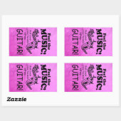 Guitare Sentez La Musique Sticker Rectangulaire (Feuille)