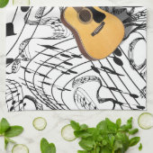 GUITARE - SERVIETTE DE CUISINE (Plié)