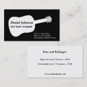 Guitare Silhouette Musicien Carte de visite (Devant / Derrière)