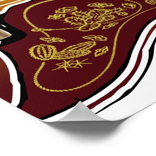 Guitare vintage avec Partition - Poster (Coin)