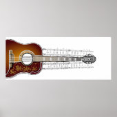 Guitare vintage avec Partition - Poster (Devant)