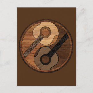Guitare Yin Yang Wood Look Acoustique carte postal