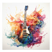 Guitares à éclaboussures psychédéliques Photo Art  (Devant)