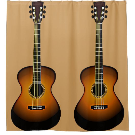 Guitares acoustiques Design rideau de douche (Devant)