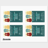 Guitares Étiquette de vin - Turquoise (750ml) (Feuille)