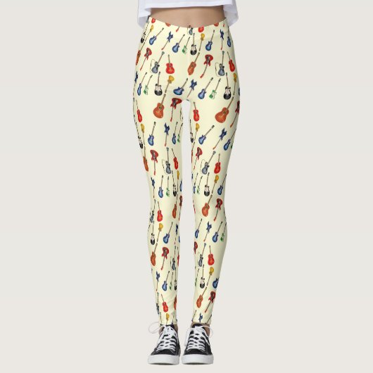 Guitares Motif Leggings (Devant)