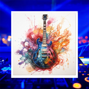 Guitares Psychedéliques Éclaboussantes Photo Art #