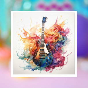Guitares Psychedéliques Éclaboussantes Photo Art #
