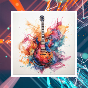 Guitares Psychedéliques Éclaboussantes Photo Art #
