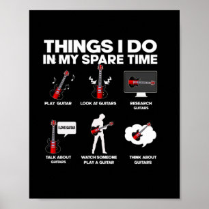 Guitarist Addicted Guitarist Music Birthday Poster