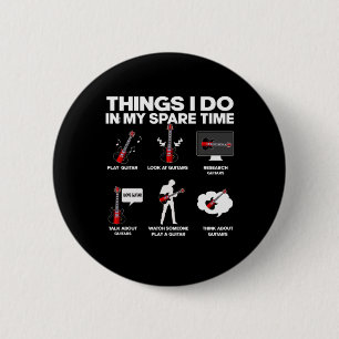 Guitarist Addicted Guitarist Music Birthday Ronde Button 5,7 Cm