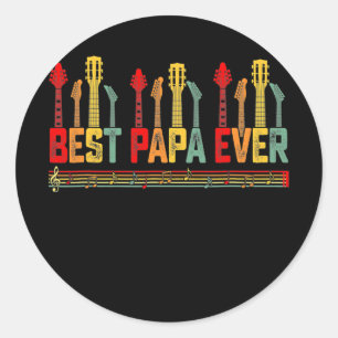 Guitarist Beste Papa Ever Guitar Veerdag Ronde Sticker